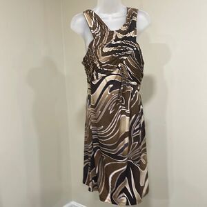 NWT Muse Boston Proper brown and tan swirly dress. Size 16 XL extra large